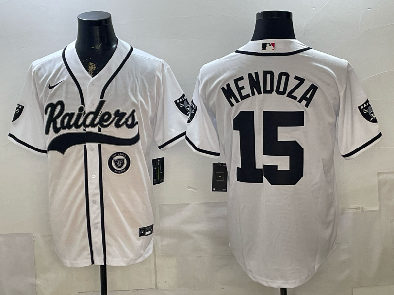 Men 2026 Oakland Raiders #15 Mendoza white Nike Limited NFL Jersey 0519008
